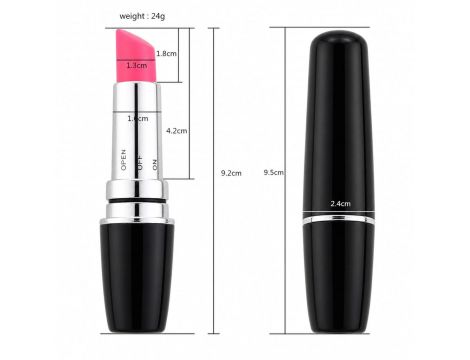Dyskretny mini wibrator szminka Power Escorts czarny 9.5 cm - 5