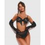 Komplet bielizny Rossay Black otwarty czteroczęściowy Obsessive 2XL/3XL - 5