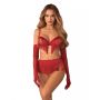 Obsessive Rossay Red komplet czteroczęściowy otwarty czerwony L/XL - 2