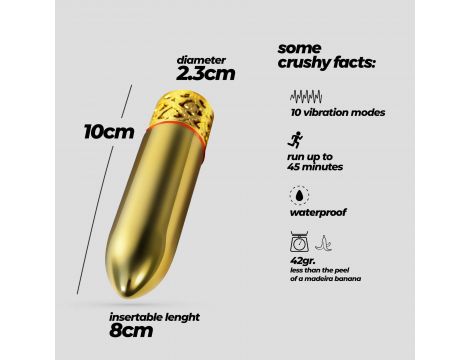 Mini wibrator Crushious Romanov z silikonową nakładką 13 cm - 10
