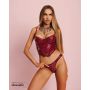 Błyszczący lakierowany gorset z stringami Obsessive Redya L/XL - 5