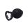 Silikonowy korek analny Fantasy czarny z sercem i diamentem 8 cm