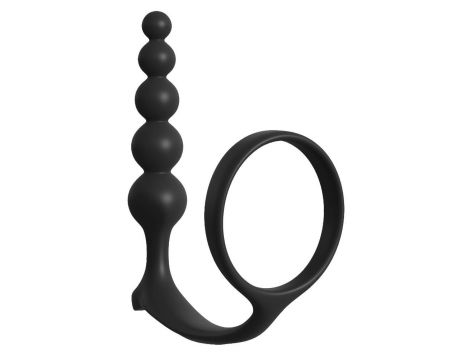 ANAL FANTASY COLLECTION ASS-GASM COCKRING ANAL BEADS BLACK - 4