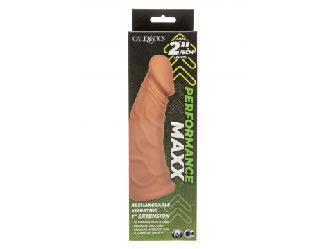 Przedłużka wibrująca Calexotics karmelowa USB 18 cm - 2