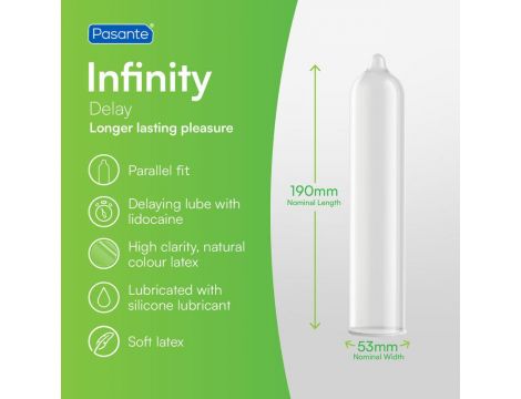 Prezerwatywa opóźniająca Pasante Infinity X Delay naturalna 19 cm 1 sztuka - 2