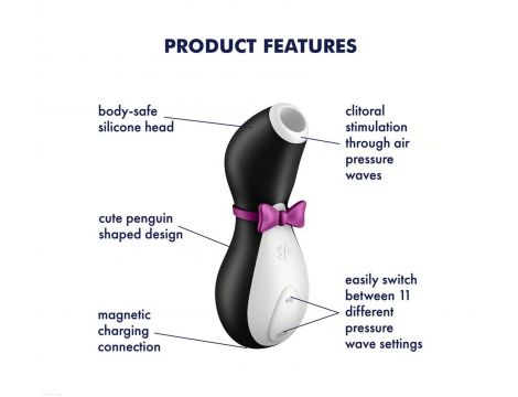 Stymulator Air Pulse Satisfyer Penguin biały USB C - 3