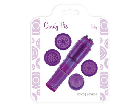 Stymulator z wymiennymi głowicami Candy Pie fioletowy
