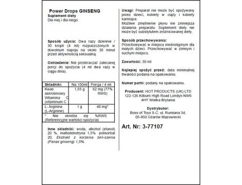 Krople z żeńszeniem Men Power dla mężczyzn 30ml - 2