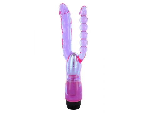 Wibrator podwójny przezroczysty 25 cm