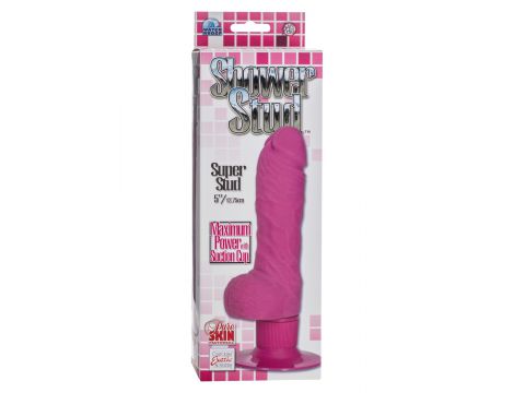 Wibrator realistyczny Shower Stud Super Stud Calexotics różowy 12.75 cm - 4