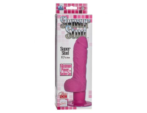 Wibrator realistyczny Shower Stud Super Stud Calexotics różowy 12.75 cm - 3