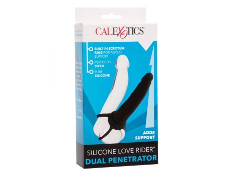 Strap on silikonowy dual penetrator Calexotics czarny 14 cm - 3