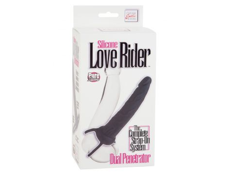Strap on silikonowy dual penetrator Calexotics czarny 14 cm - 4