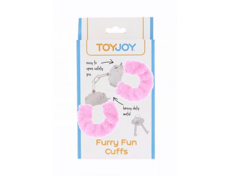 Kajdanki piórkowate regulowane ToyJoy różowe - 3