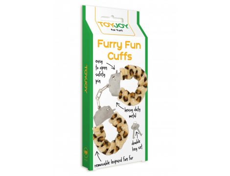 Kajdanki piórkowe regulowane ToyJoy Leopard