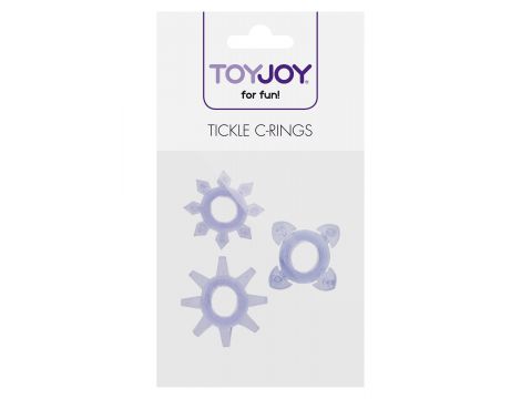 Pierścienie erekcyjne Tickle z wypustkami ToyJoy fioletowe - 4