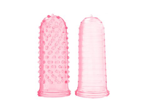 Nakładki na palce ToyJoy TPR różowe 7 cm - 2