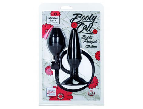 Korek analny pompowany silikonowy Booty Pumper Calexotics medium czarny - 3