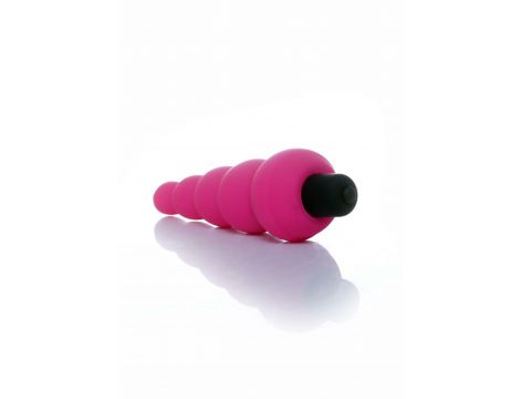 Plug wibrujący Alive Lance silikonowy różowy 14 cm - 4