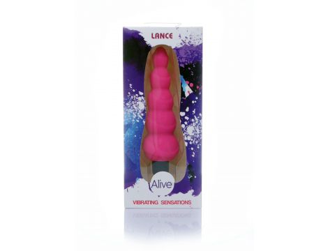 Plug wibrujący Alive Lance silikonowy różowy 14 cm - 5