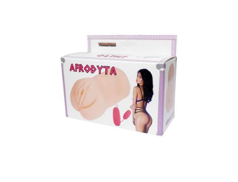 Masturbator waginalny z wibracją Afrodyta Cyberskin 15 cm biały - 4
