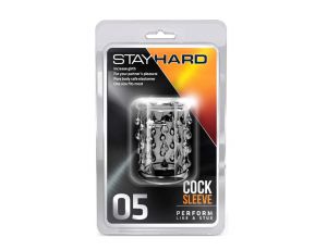 Nakładka na penisa Stay Hard Blush 05 transparentna teksturowana