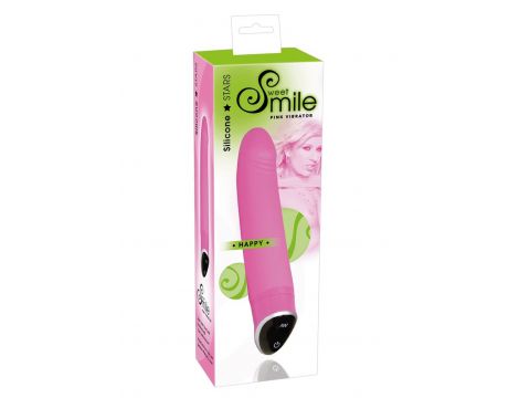 Wibrator silikonowy Happy Sweet Smile różowy 22 cm - 2