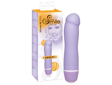 Mini wibrator Sweet Smile fioletowy silikonowy 12 cm - 2