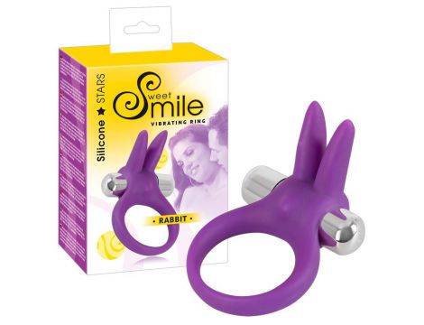 Pierścień wibrujący Sweet Smile z uszami króliczymi fioletowy 6,5 cm - 11