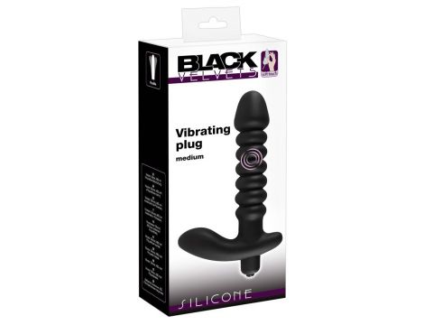 Wibrator analny silikonowy Black Velvets czarny 17 cm