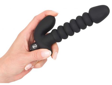 Wibrator analny silikonowy Black Velvets czarny 17 cm - 6