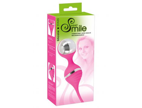 Kulki wibracyjne Sweet Smile różowe USB 18 cm - 2