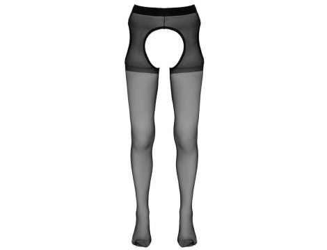 Erotyczne rajstopy jedwabiste koronkowe Cottelli czarne L/XL - 11