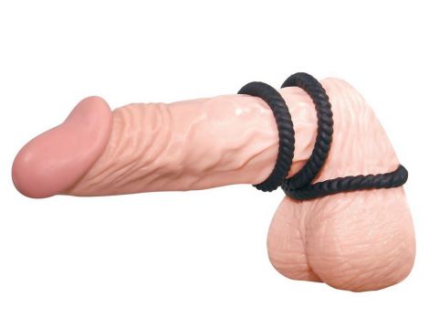 Pierścienie erekcyjne rowkowane Lust 3 You2Toys silikonowe czarne - 8