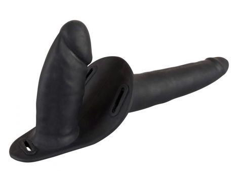 Podwójny strapon regulowany silikonowy You2Toys czarny 15 cm - 9