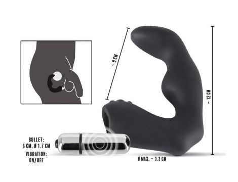 Masażer prostaty Rebel silikonowy 12 cm czarny srebrny - 13