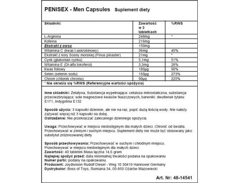 Supl.diety-PENISEX - Men Capsules, 40 capsules - 3
