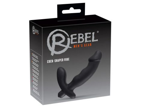 Wibrator analny Rebel czarny silikonowy 15 cm - 2