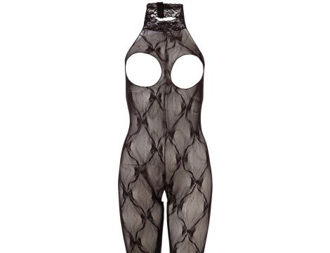 Bodystocking koronkowy bezopiersiowy NO:XQSE czarny S L - 10
