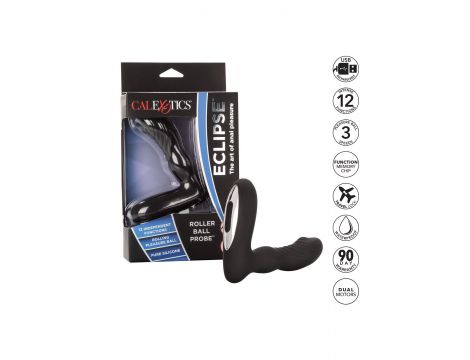 Sonda analna Calexotics Eclipse z rotującą kulką czarna - 16