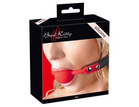 Knebel silikonowy czerwony Bad Kitty 4 cm