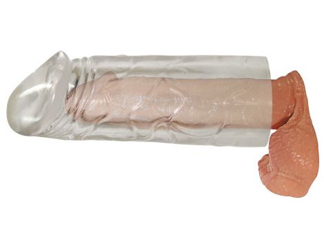 Przedłużka na penisa Mega Dick transparentna TPE 19 cm - 5