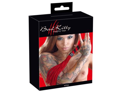 Flogger Bad Kitty czarno czerwony 38 cm