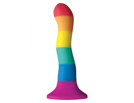 Dildo silikonowy Pride Edition Wave wielokolorowy 19 cm - 2