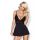Babydoll koronkowy z stringami Obsessive czarna S/M