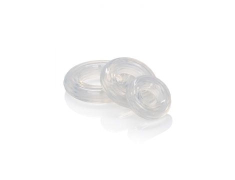 Zestaw premium silikonowych pierścieni erekcyjnych Calexotics transparentny - 8