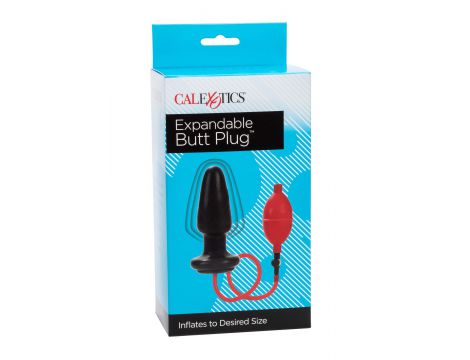 Plug analny pompowany Calexotics lateksowy czarny 9,5 cm - 3