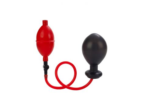 Plug analny pompowany Calexotics lateksowy czarny 9,5 cm - 5