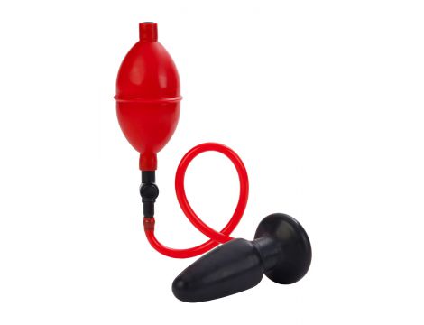 Plug analny pompowany Calexotics lateksowy czarny 9,5 cm - 6