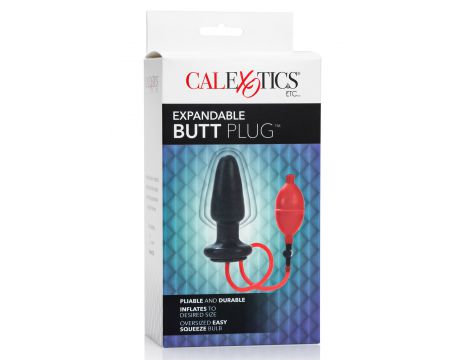 Plug analny pompowany Calexotics lateksowy czarny 9,5 cm - 4